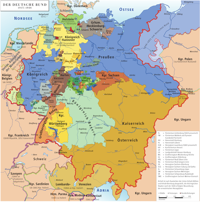 Nemecko mapa 1860